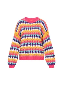 MyMo Damen Pullover in mehrfarbig - Ausschnitt: Rundhals