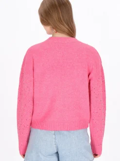 MyMo Damen Pullover in pink - Ausschnitt: Rundhals