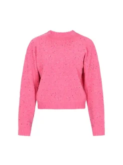 MyMo Damen Pullover in pink - Ausschnitt: Rundhals
