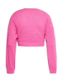 MyMo Damen Pullover in pink - Ausschnitt: Rundhals