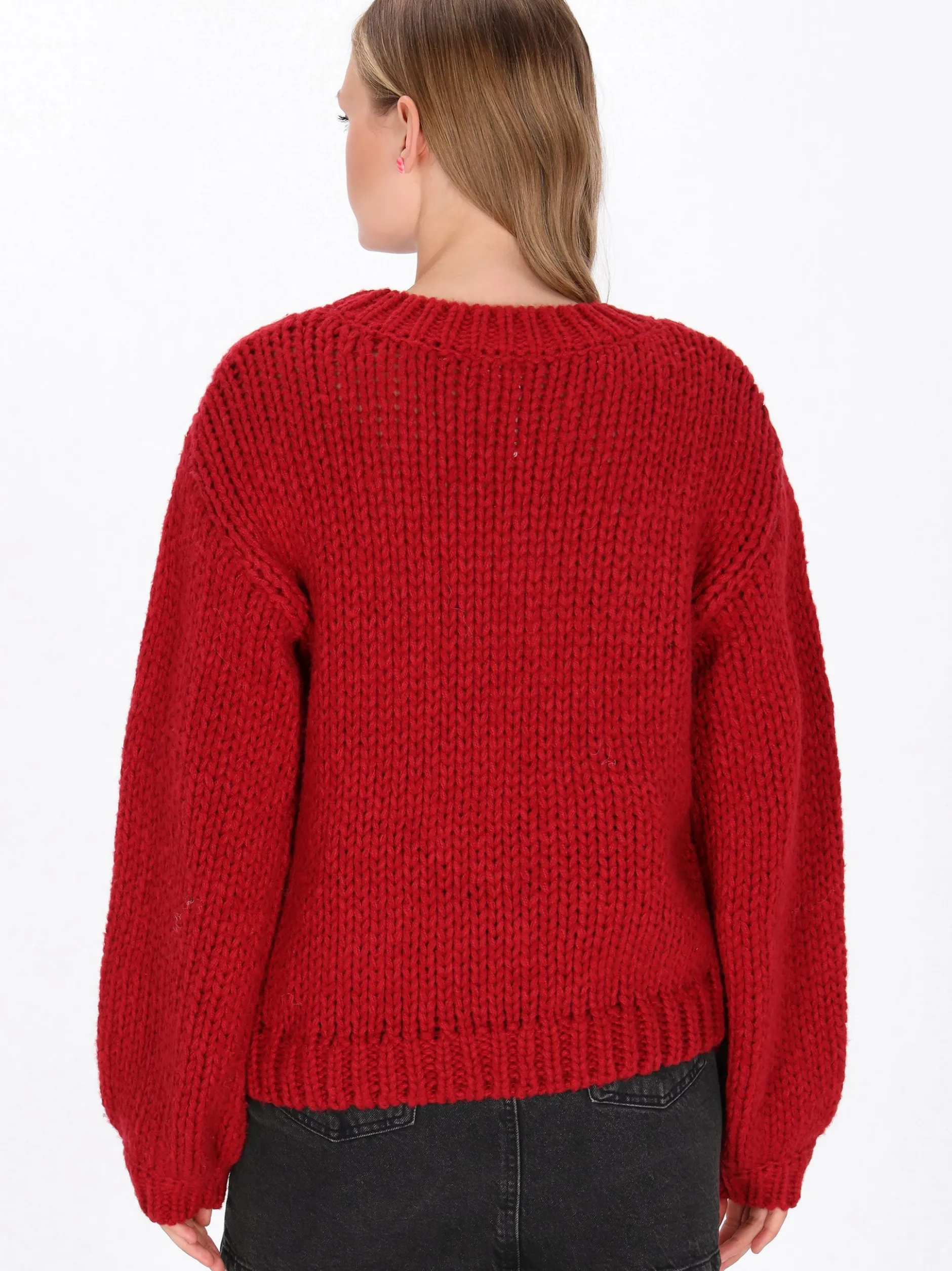 MyMo Damen Pullover in rot - Ausschnitt: Rundhals