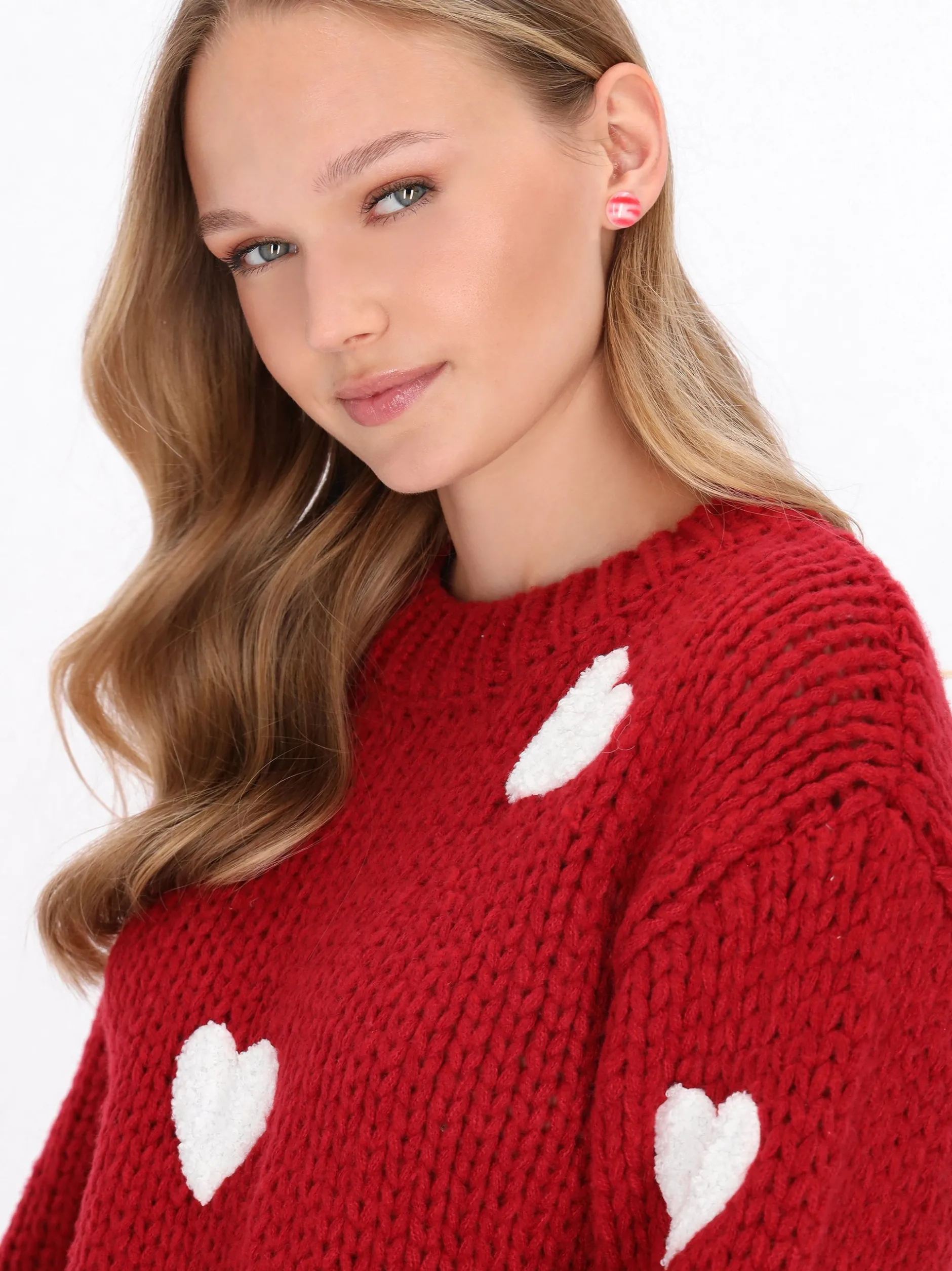 MyMo Damen Pullover in rot - Ausschnitt: Rundhals