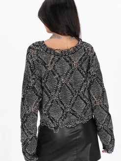 MyMo Damen Pullover in schwarz - Ausschnitt: Rundhals