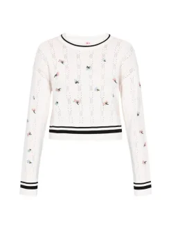 MyMo Damen Pullover in weiß - Ausschnitt: Rundhals