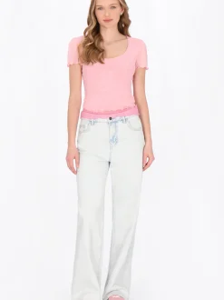 MyMo Damen Shirt in pink - Ausschnitt: Rundhals