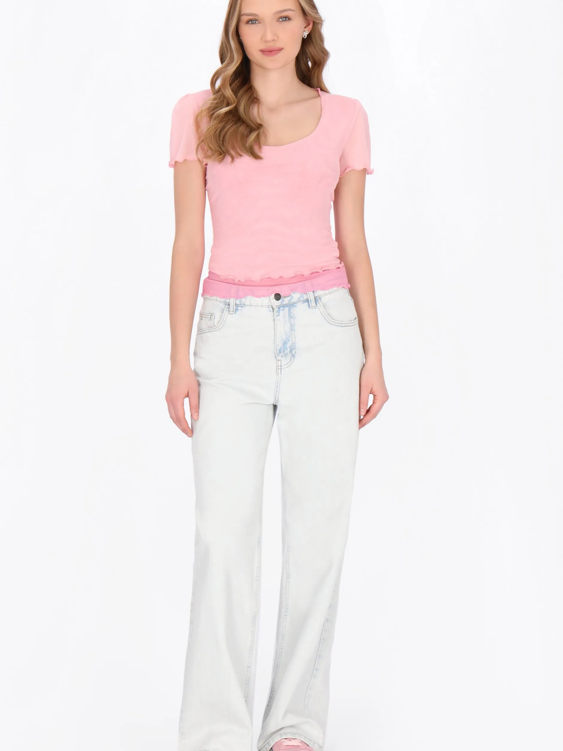 MyMo Damen Shirt in pink - Ausschnitt: Rundhals