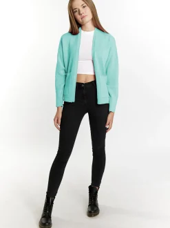 MyMo Damen Strickcardigan in aqua