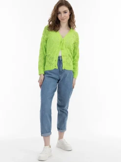 MyMo Damen Strickcardigan in grün