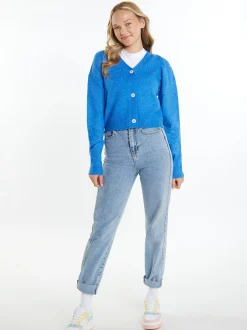 MyMo Damen Strickcardigan in hellblau