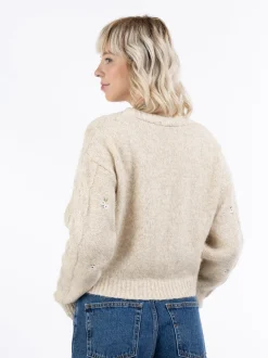 MyMo Damen Strickjacke in beige