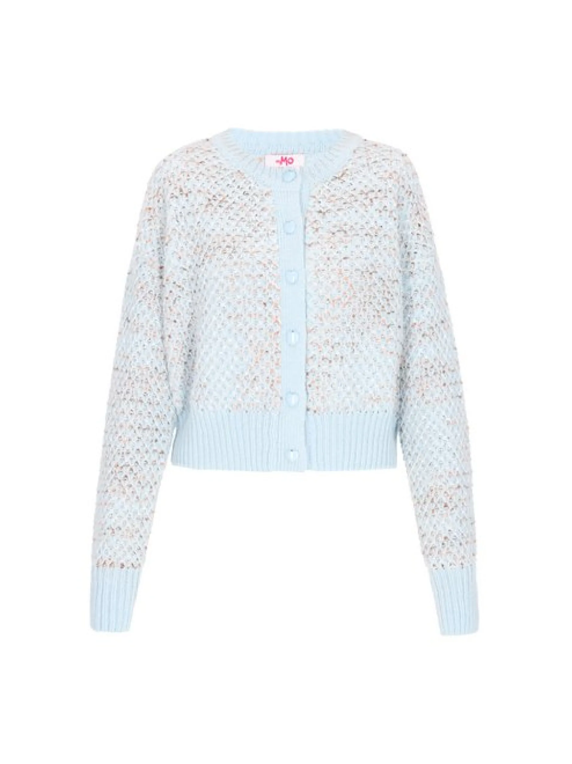 MyMo Damen Strickjacke in blau - Ausschnitt: Rundhals