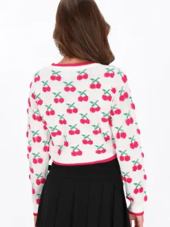 MyMo Damen Strickjacke in ecru - Ausschnitt: Rundhals