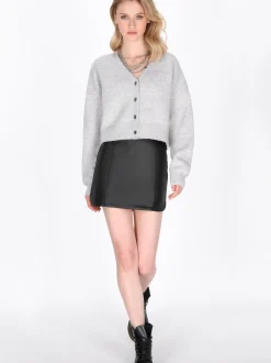 MyMo Damen Strickjacke in grau
