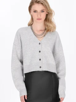 MyMo Damen Strickjacke in grau