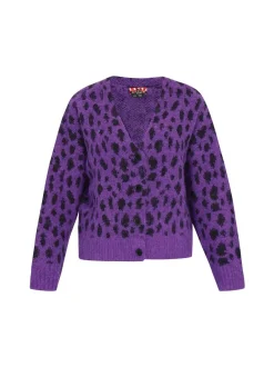 MyMo Damen Strickjacke in lila