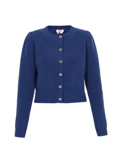 MyMo Damen Strickjacke in marine - Ausschnitt: Rundhals