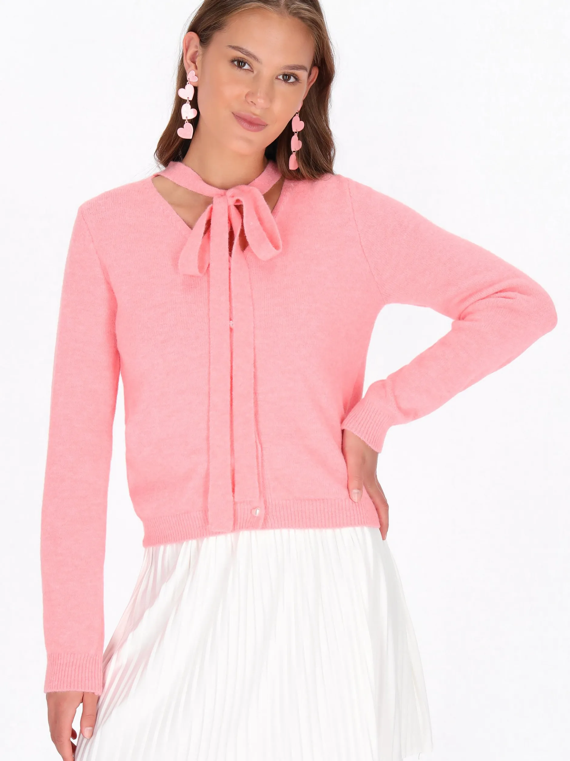 MyMo Damen Strickjacke in pink