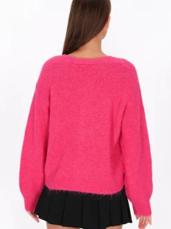 MyMo Damen Strickjacke in pink