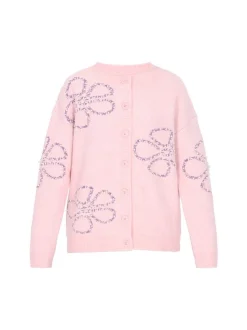 MyMo Damen Strickjacke in pink - Ausschnitt: Rundhals