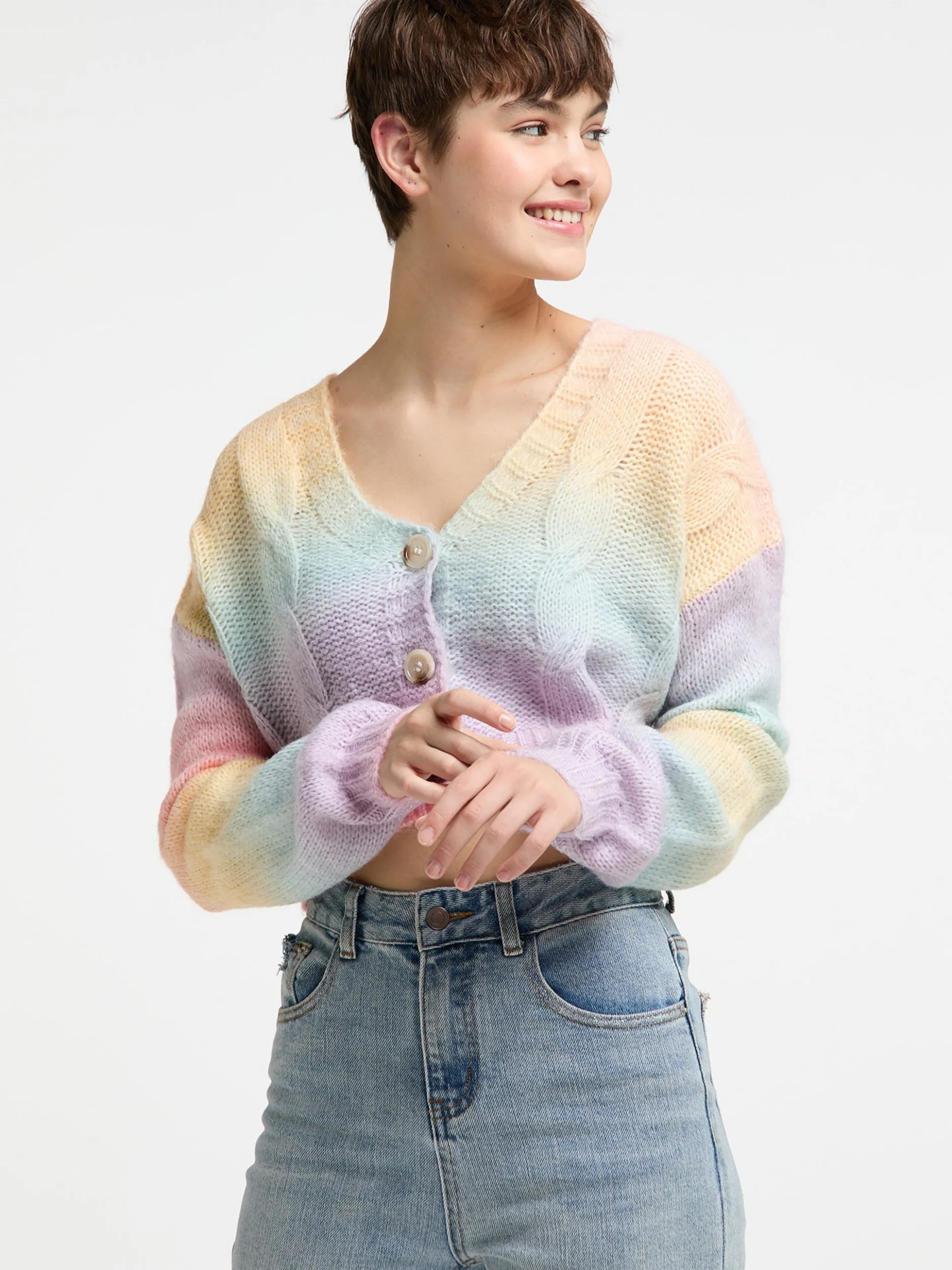 MyMo Damen Strickjacke in rosa