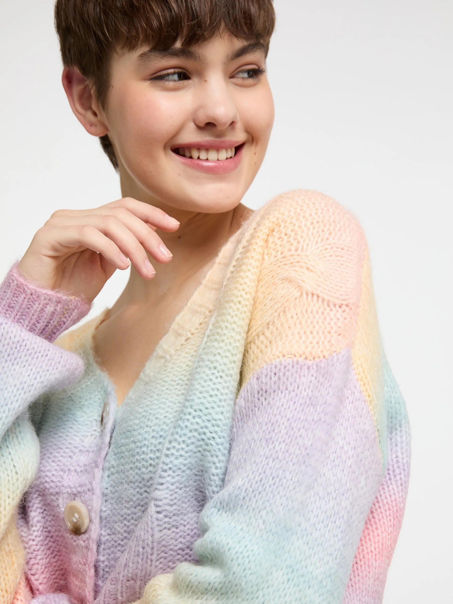 MyMo Damen Strickjacke in rosa