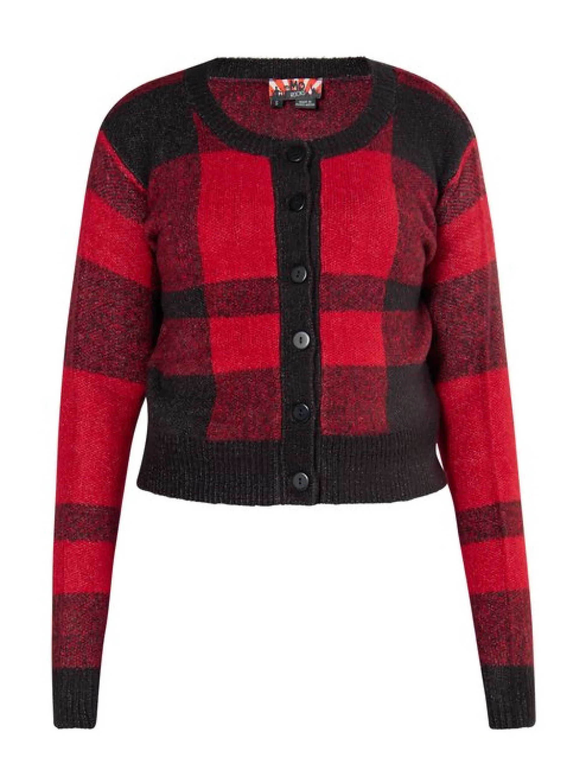 MyMo Damen Strickjacke in rot - Ausschnitt: Rundhals