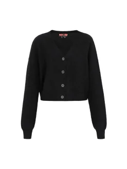 MyMo Damen Strickjacke in schwarz