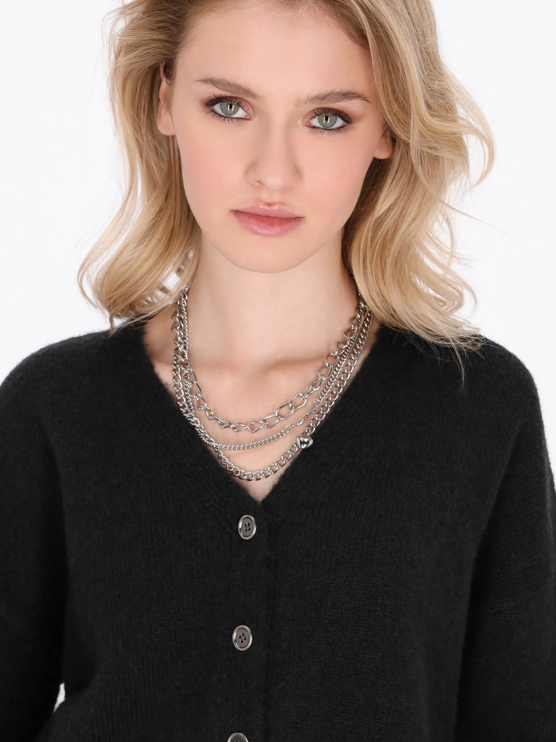 MyMo Damen Strickjacke in schwarz