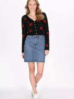 MyMo Damen Strickjacke in schwarz