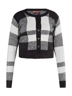 MyMo Damen Strickjacke in schwarz - Ausschnitt: Rundhals
