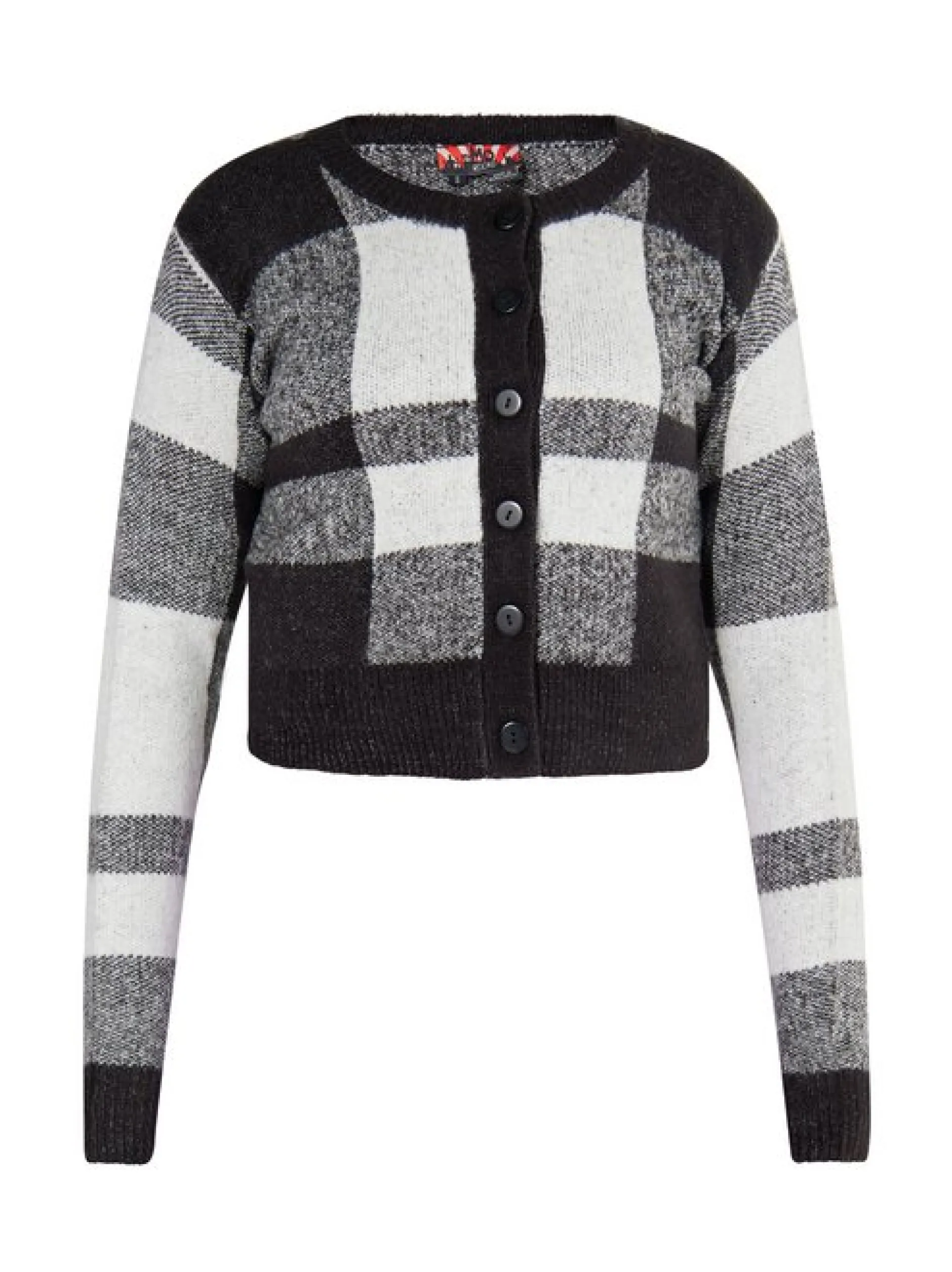 MyMo Damen Strickjacke in schwarz - Ausschnitt: Rundhals