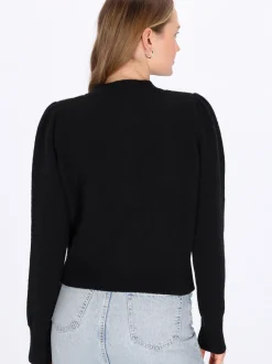 MyMo Damen Strickjacke in schwarz - Ausschnitt: Rundhals