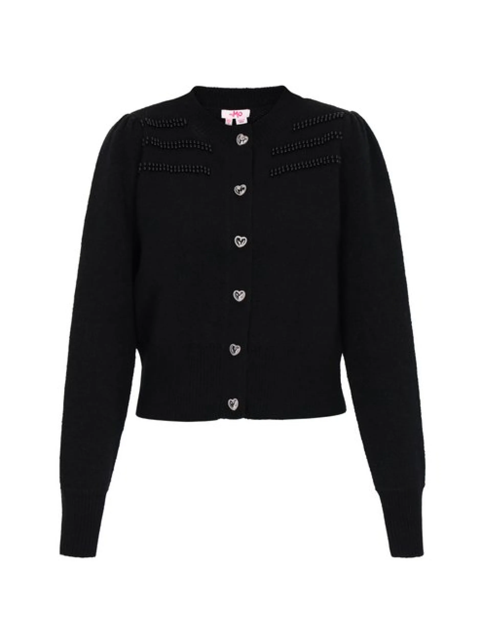 MyMo Damen Strickjacke in schwarz - Ausschnitt: Rundhals