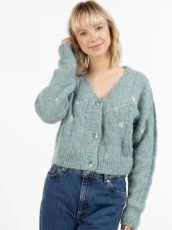 MyMo Damen Strickjacke in türkis