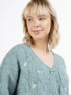 MyMo Damen Strickjacke in türkis