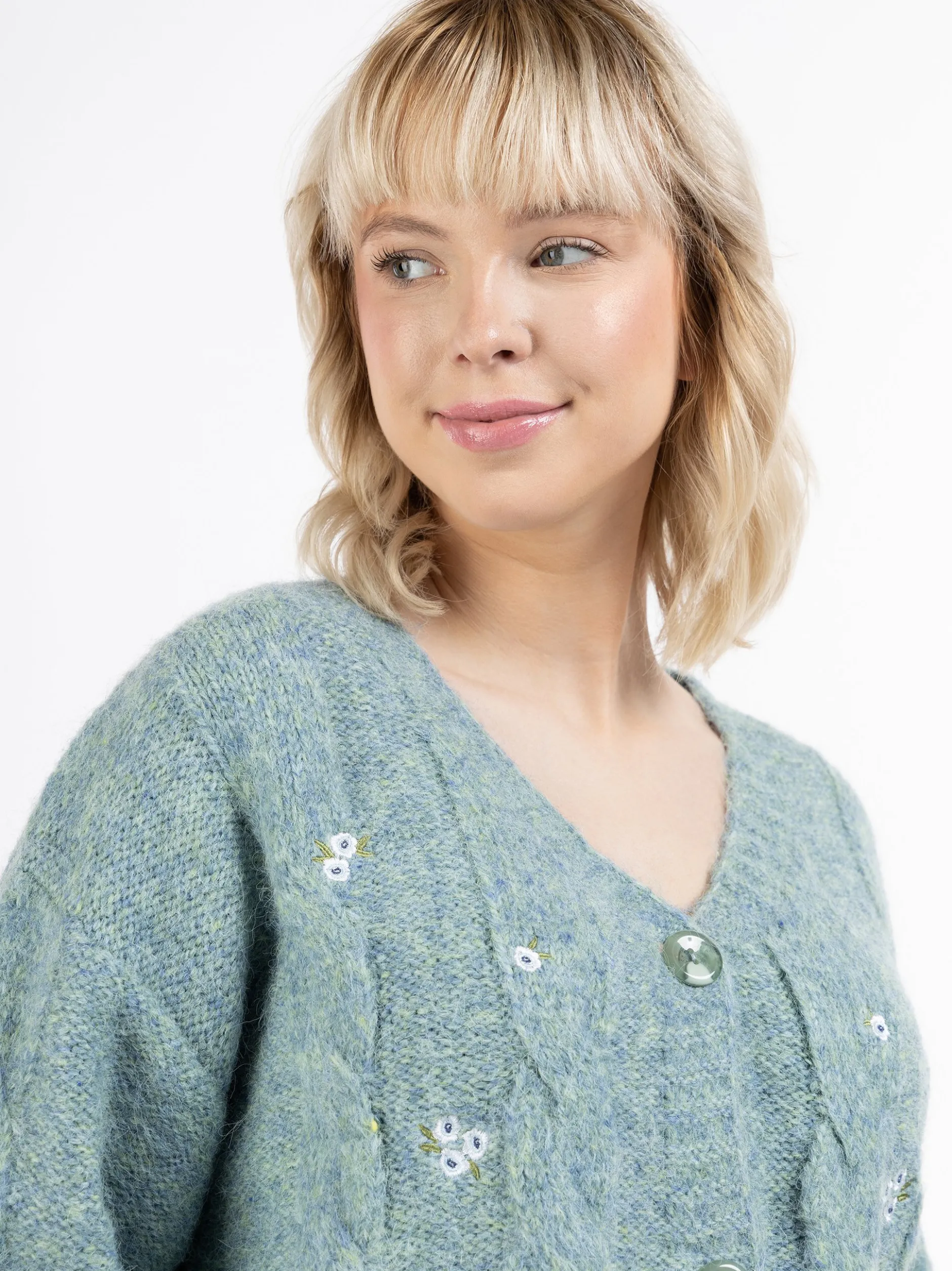 MyMo Damen Strickjacke in türkis