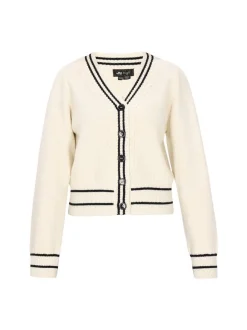 MyMo Damen Strickjacke in weiß