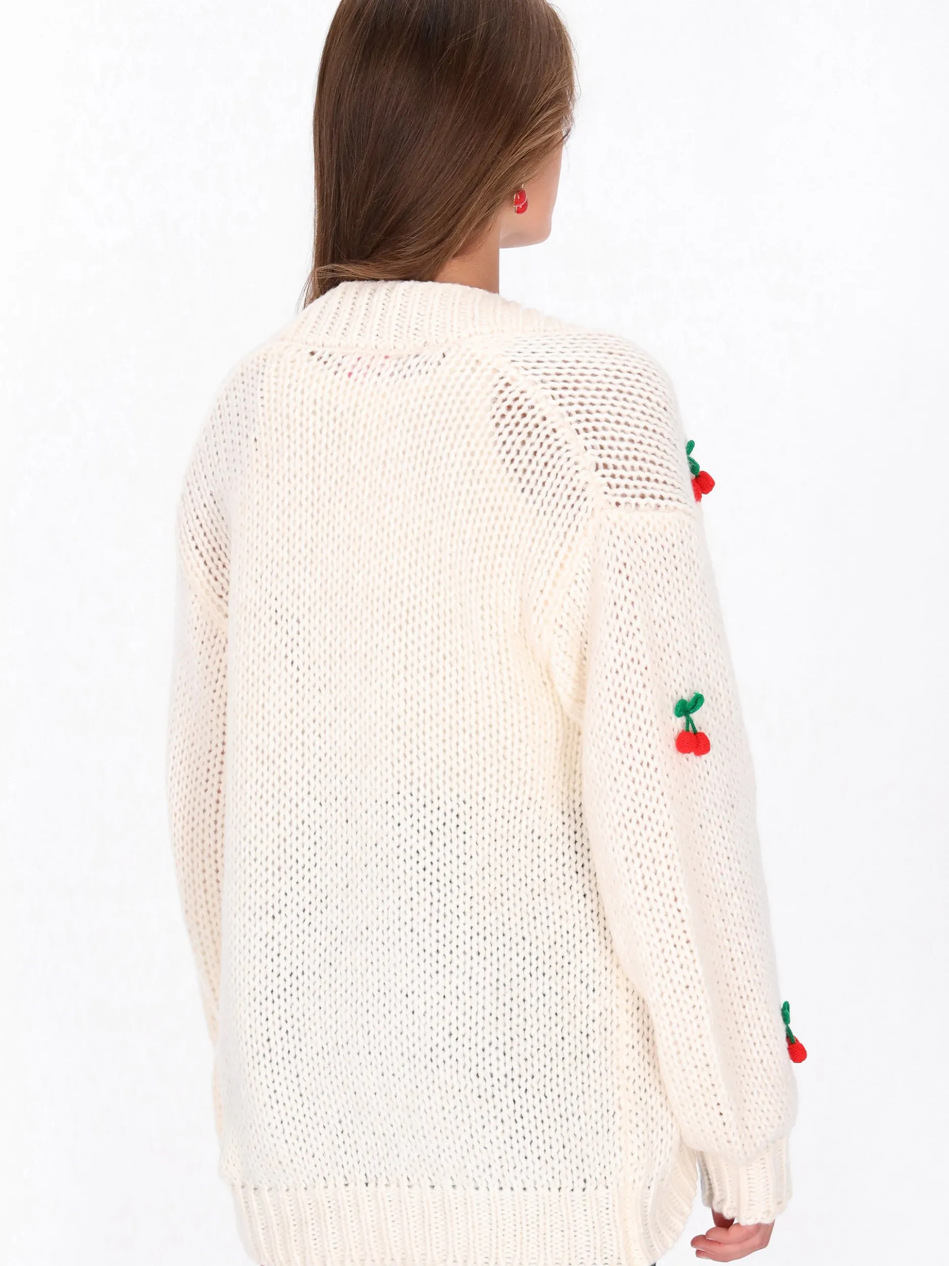 MyMo Damen Strickjacke in weiß