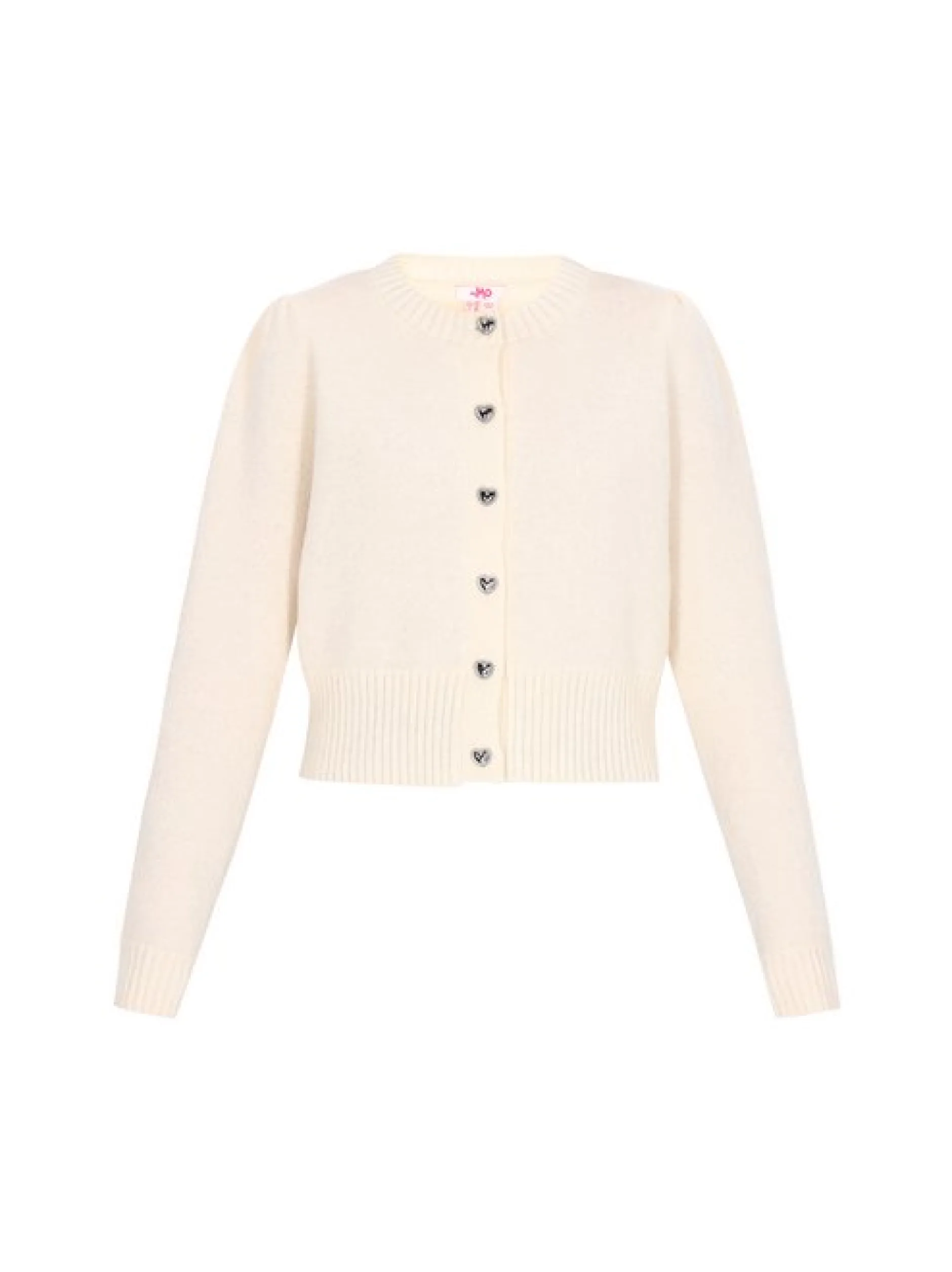 MyMo Damen Strickjacke in weiß - Ausschnitt: Rundhals
