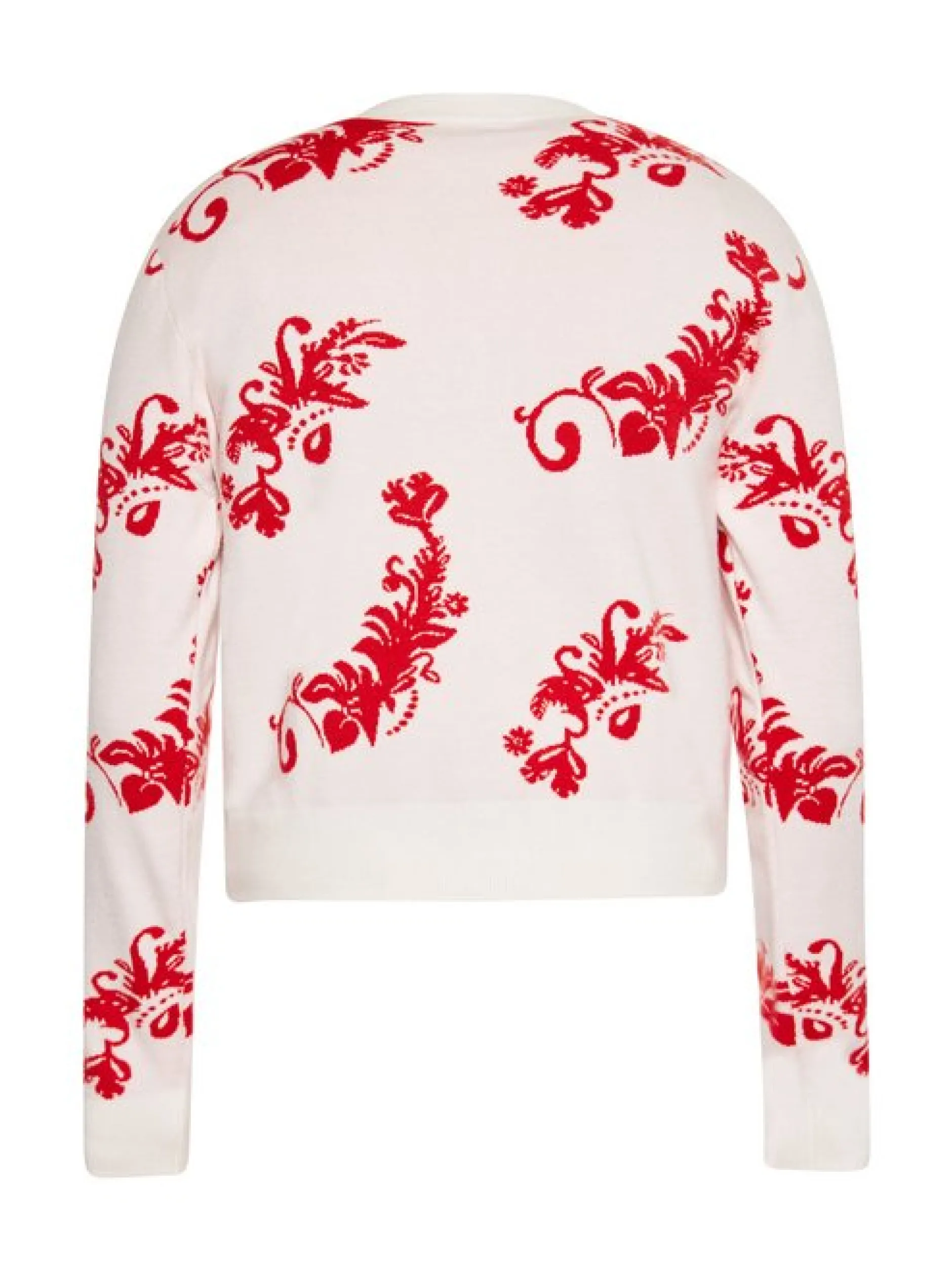 MyMo Damen Strickjacke in weiß rot