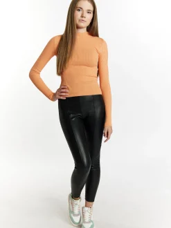 MyMo Damen Strickpullover in orange