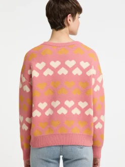 MyMo Damen Strickpullover in aprikot