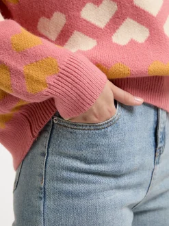 MyMo Damen Strickpullover in aprikot