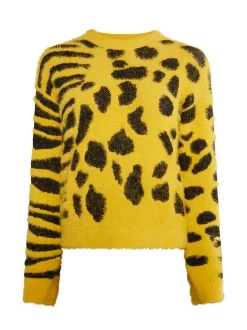 MyMo Damen Strickpullover in gelb - Ausschnitt: Rundhals