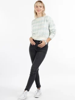 MyMo Damen Strickpullover in hellblau