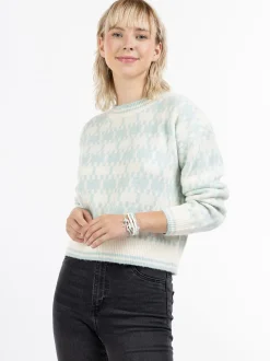 MyMo Damen Strickpullover in hellblau