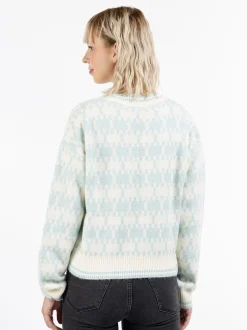 MyMo Damen Strickpullover in hellblau