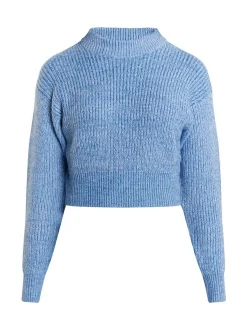 MyMo Damen Strickpullover in hellblau