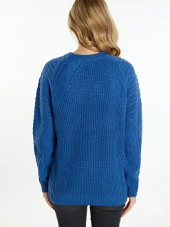 MyMo Damen Strickpullover in marine