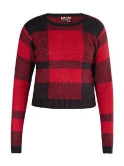 MyMo Damen Strickpullover in rot - Ausschnitt: Rundhals